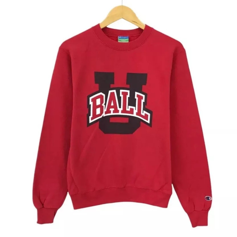 Vintage Champion Sweatshirt Big Logo U Ball Jumper Sweatshirt Size Medium Unisex